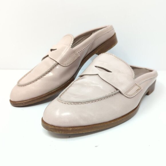 AGL Attilio Giusti Leombruni Stud Trim Penny Loafer Mule Pale Pink, Women's 6 - Picture 2 of 11